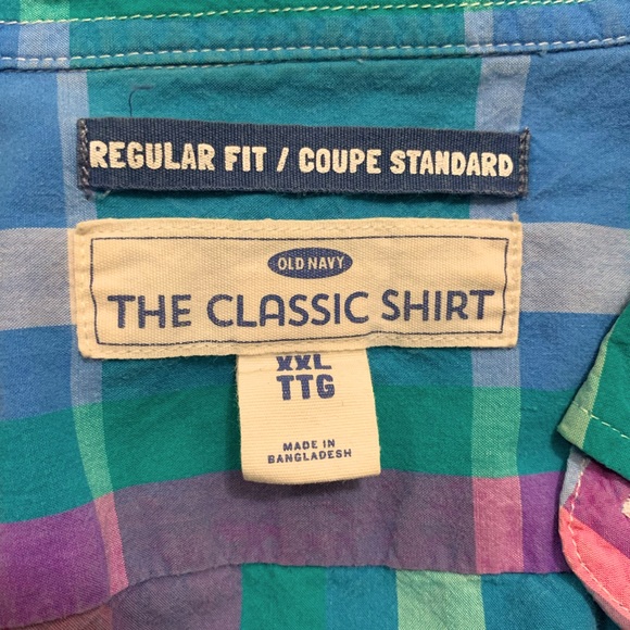 Turquoise/Pink Button Down Shirt - XXL - Picture 2 of 4